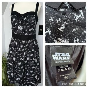 Star Wars Her Universe Millennium Falcon Dress Black White Shirtwaist Sleeveless
